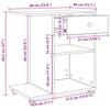 Printer Stand Uni Reclaimed Wood 60 x 40 x 68.5 cm Engineered Wood