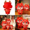 2024 Dragon Year Lucky Mascot Plush Doll Red 20cm 26cm 32cm 38cm 48cm 60cm