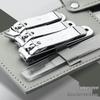 portable 4-piece set with silver double-layer leather case
