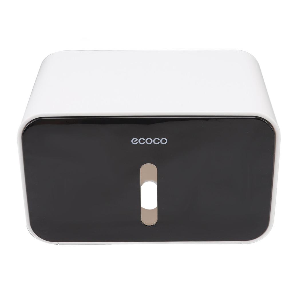 Toilet Paper Roll Box Cover Waterproof Punch Free Prevent Corrosion Wall Mounted Bathroom Tissue Holder Black