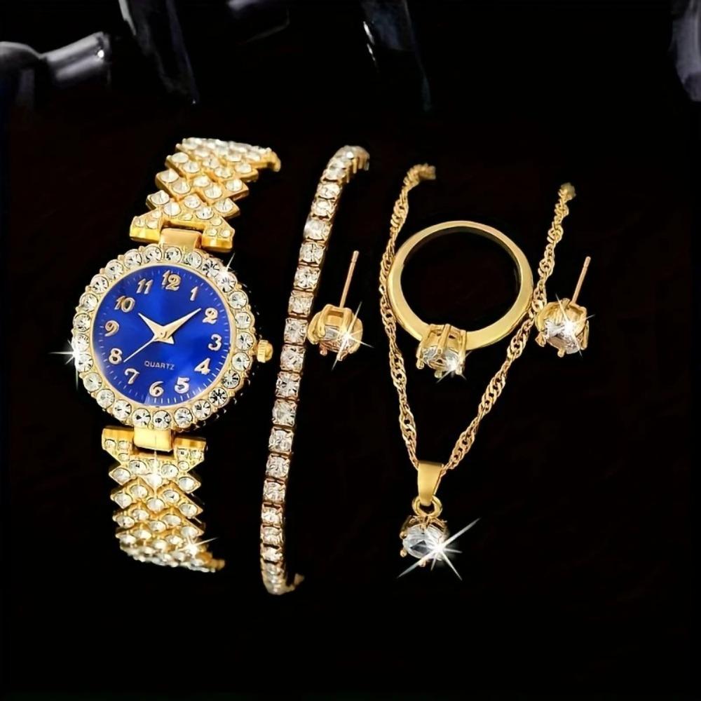 Ceyin European and American Women's Watches, Rhinestone Jewelry, Colored Diamond Quartz Watches, Women's Watches, Exquisite Sets
