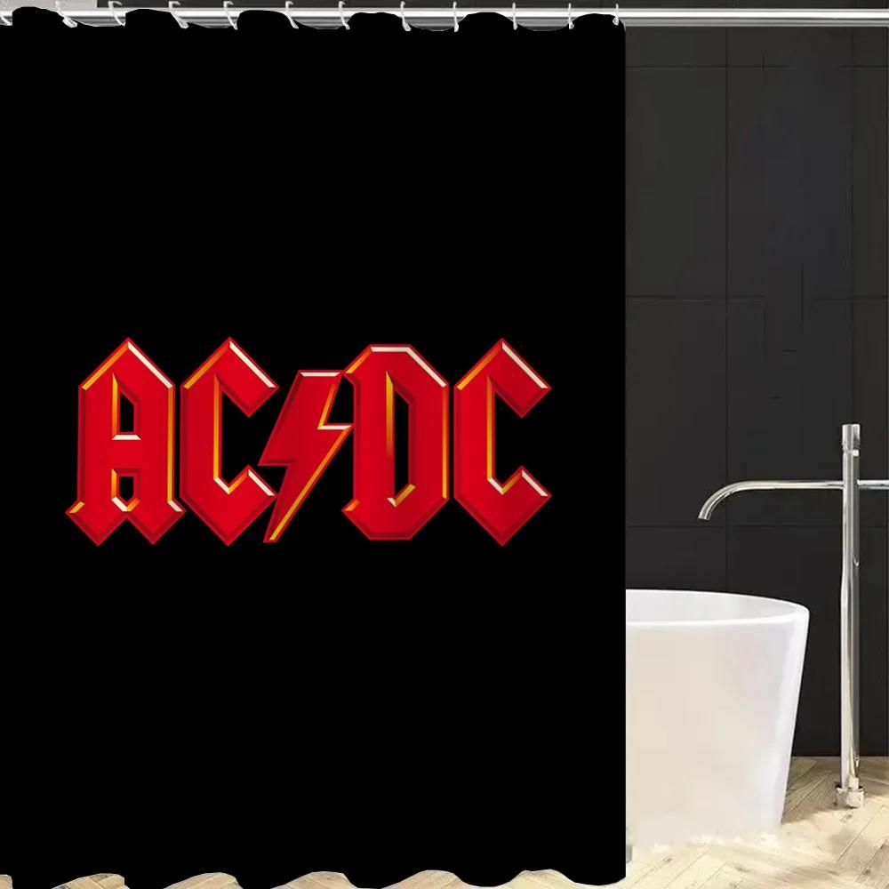 Tenda da Doccia Rock-ACDC per Accessori da Bagno Divisorio Pieghevole Tende da Bagno Tessuto Impermeabile Cose il Set Ho