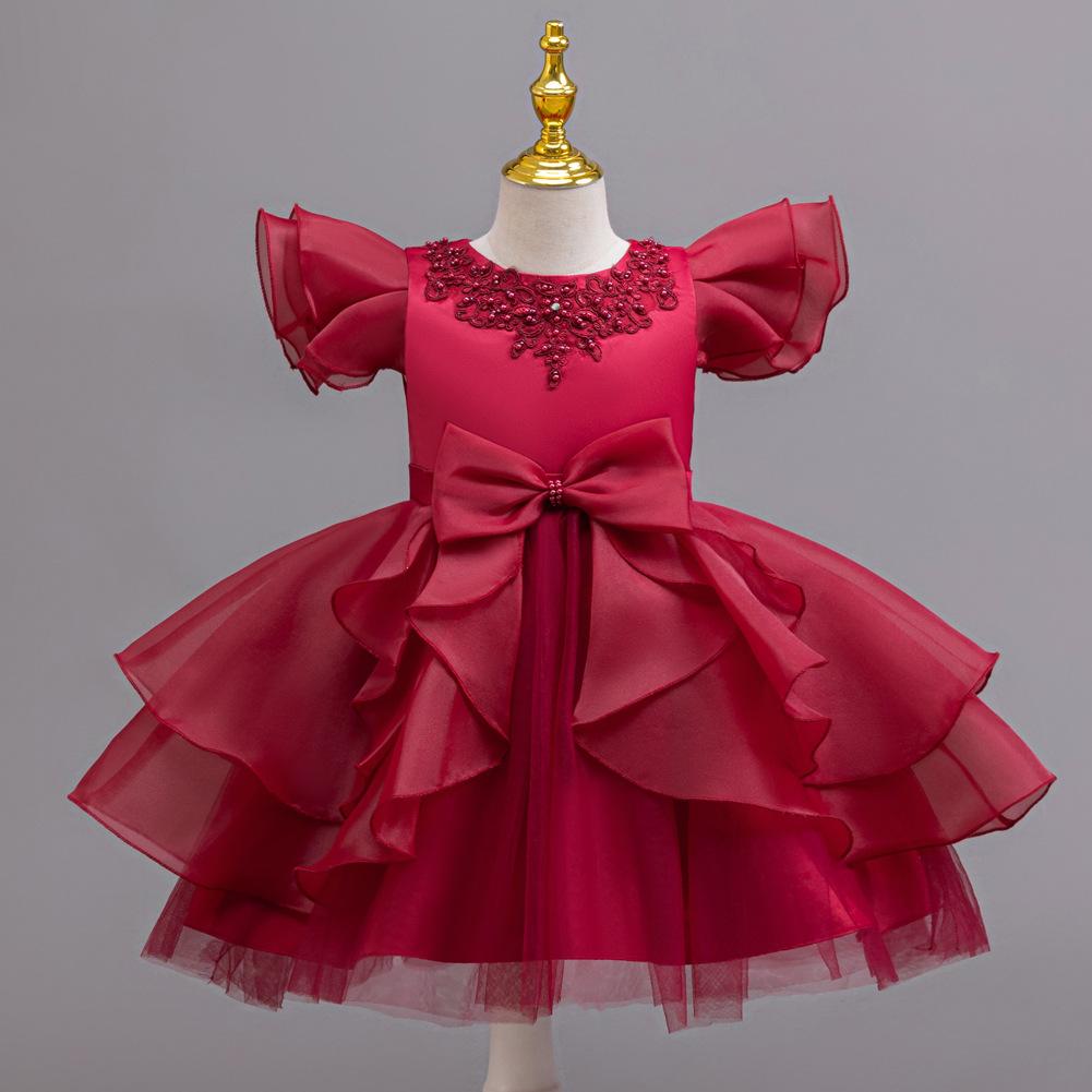 Christmas Models Children's Dresses Fluffy Middle and Large Children's Performance Dresses Dresses 368 Children's Princess Dresses Mesh Dresses