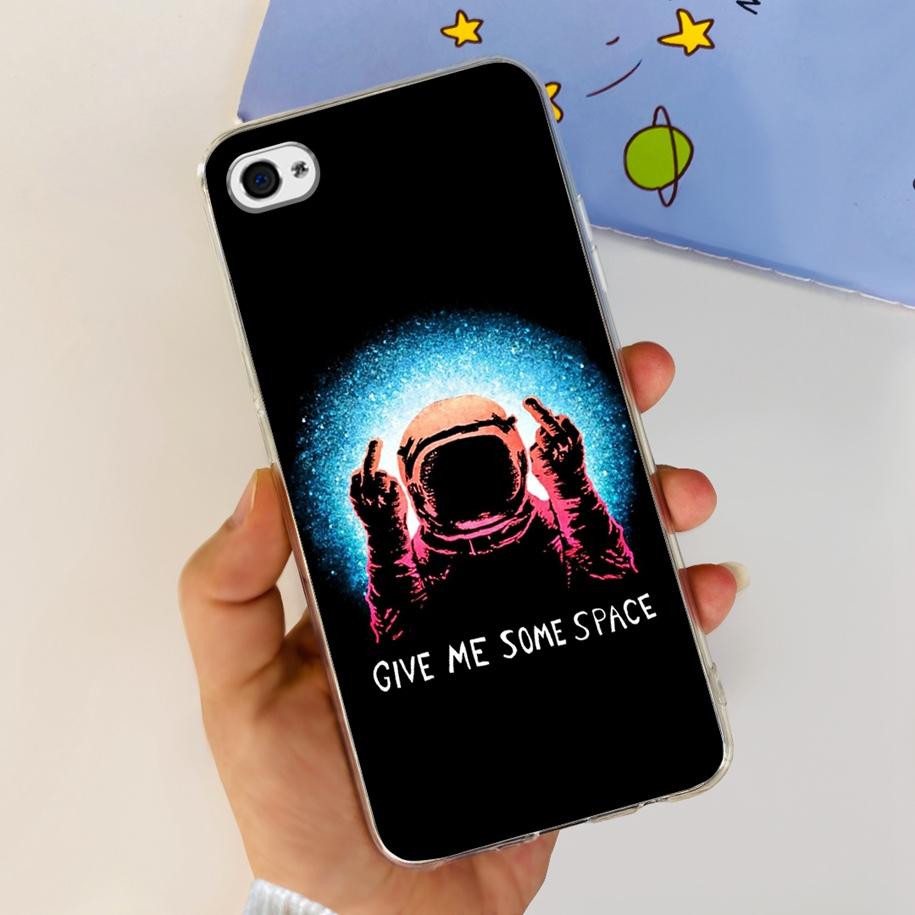 For Apple iPhone 4 Case Popular Flower Astronaut Clear Funda Soft Silicone Cover For iPhone 4s 4 S Bumper for iPhone4 Coque Capa