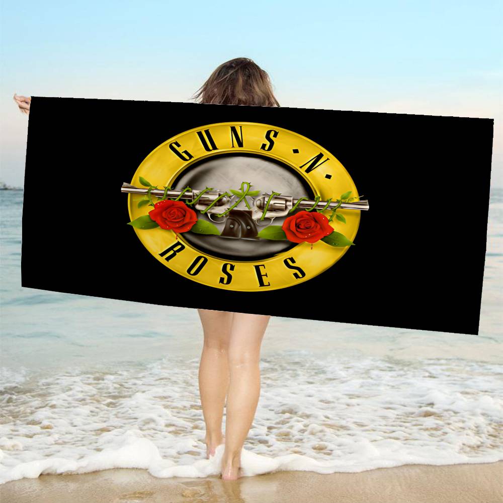 Rock Music Band G-Guns N Roses Microfiber Printed Beach Towel Mountain Climbing Yoga Beach Swimming Running Absorbent Soft Towel