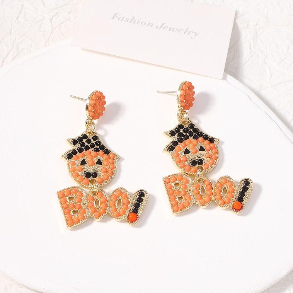 Skull Pumpkin Ear Studs Trick Spider Dangle Earrings Aesthetic Halloween Earrings  Party