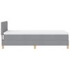 LED Box Spring Bed with Headboard Light Gray 100 x 200 cm Fabric