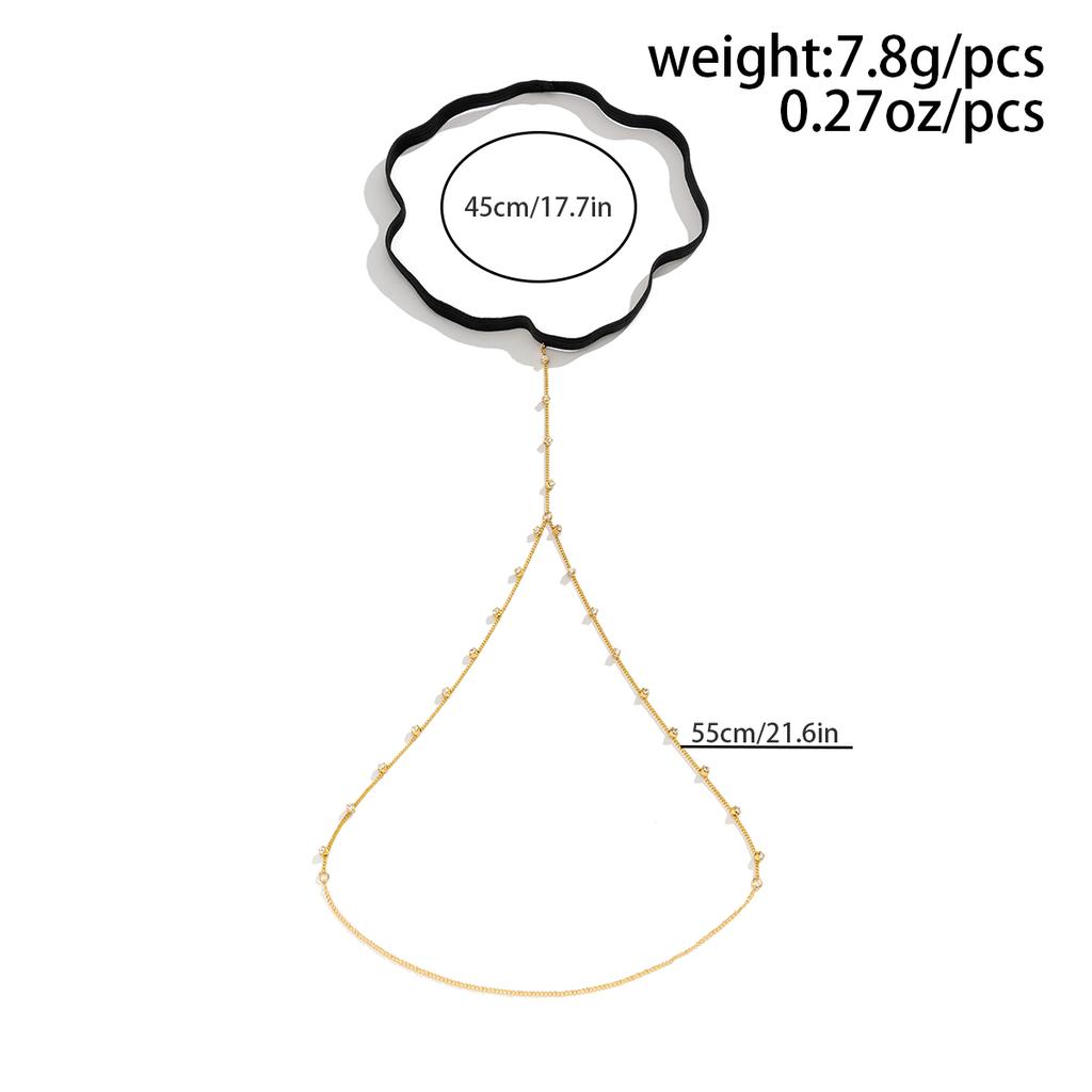 Ingemark Boho Sexy Elastic Band Rhinestone Leg Thigh Chain for Women Summer Bikini Simple Adjustable Body Jewelry Accessories
