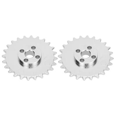 2 Stück 24-Zahn Kettenräder Zinklegierung gezahntes Kettenrad Industrieroboterteile 52 mm x 6,8 mm