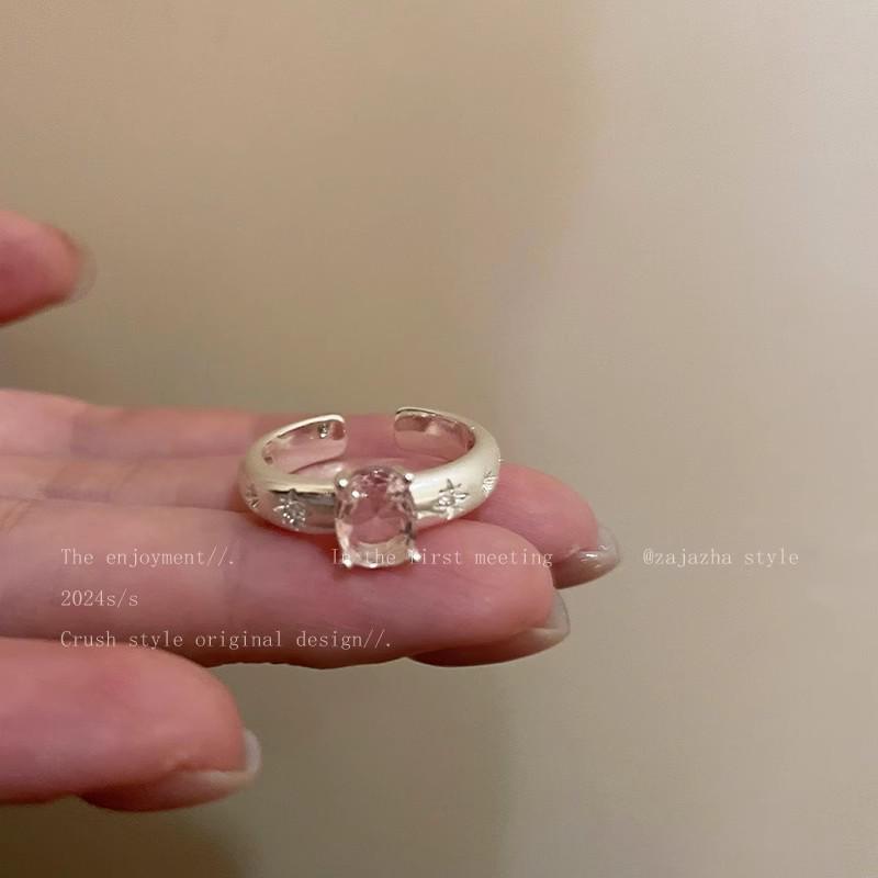 Koreanisches Zirkon-Liebesring-Set – luxuriöse, schlichte Statement-Ringe für einen vielseitigen Stil