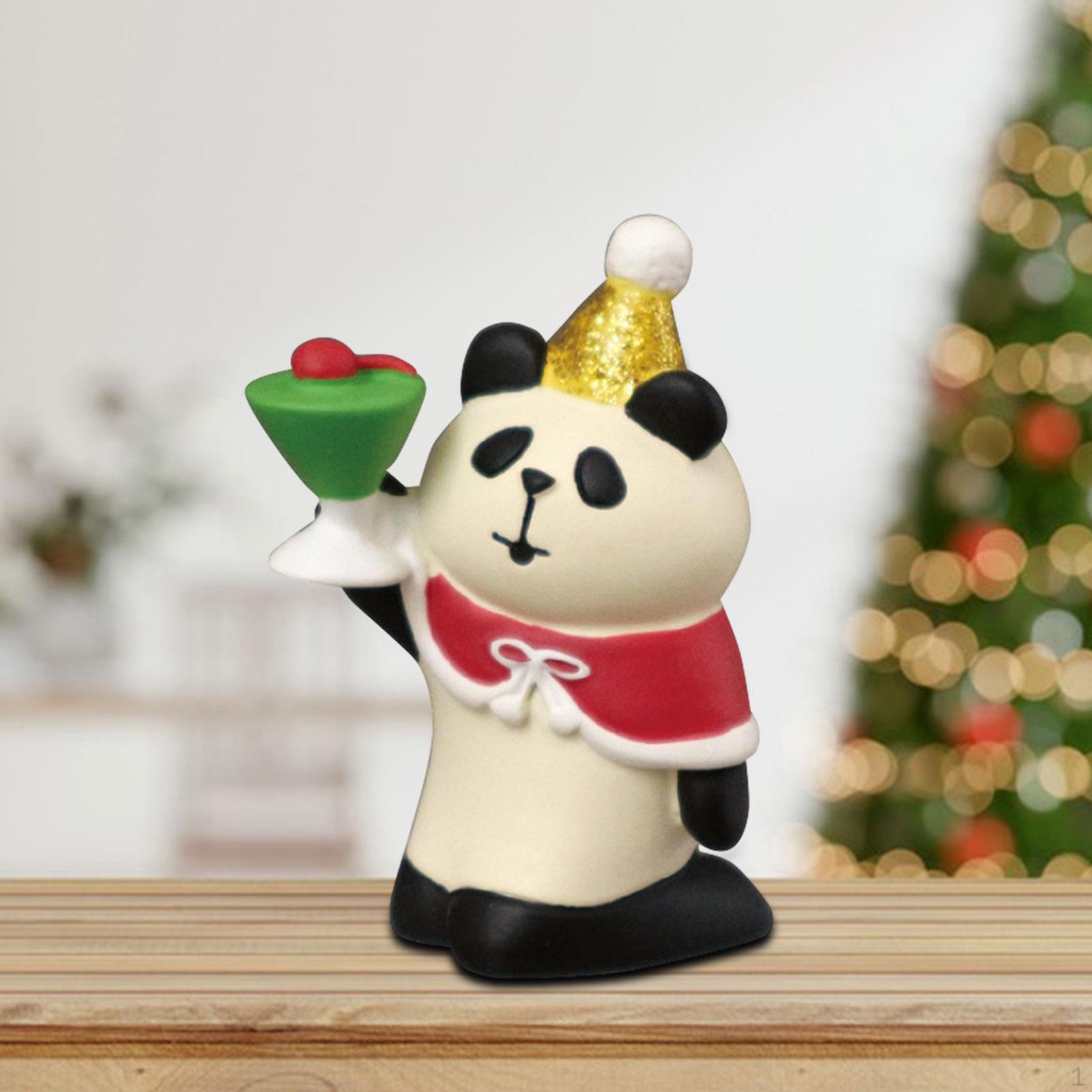 

Рождественская миниатюрная фигурка, мини-статуэтка животного, креативное маленькое настольное украшение, подарок для Panda