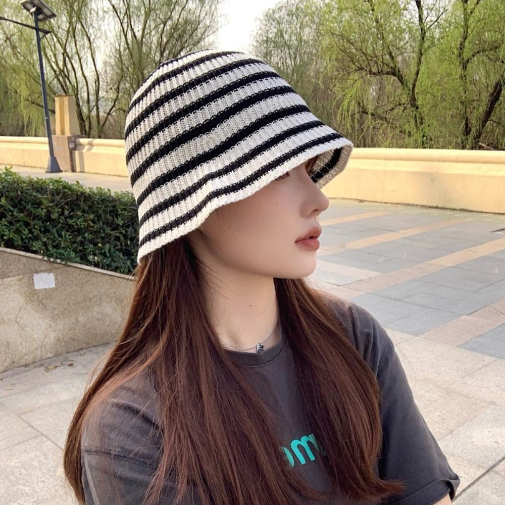 Anti-UV Fisherman's Hat Knitted Basin Hat Fashionable Artistic Versatile Hat  Girls
