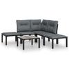 VidaXL Salon de Jardin 6 pcs, Ensemble de Meubles de Terrasse, Mobilier d'Extérieur, Chaise de Patio, Moderne, Noir et Gris 3187756