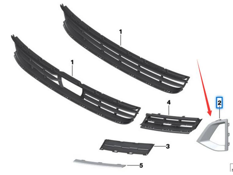 BMW 3 Series G30 Front Bumper Black Triangle Trim (Left & Right) 51119463479/51119463480