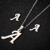 English Letter Necklace & Earring Set: Fashionable Jewelry for Women