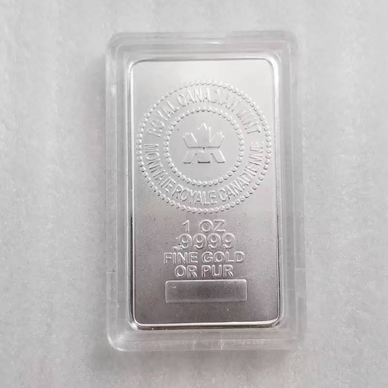 

Canadian commemorative medal, Swiss gold bar, commemorative square coin, gold-plated and silver plated, commemorative collection 5 * 3 40g