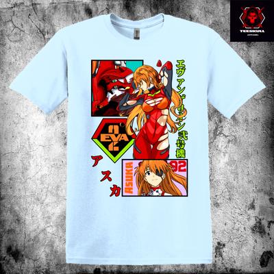 Boy's Casual Cotton Crew Neck T-shirt NEON GENESIS Asuka Langley Soryu Anime Character Unisex Premium T-Shirt