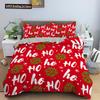 Red Christmas King Queen Duvet Cover Cartoon Santa Claus Bedding Set For Kid Boy Girl Happy Holiday 2/3pcs Polyester Quilt Cover