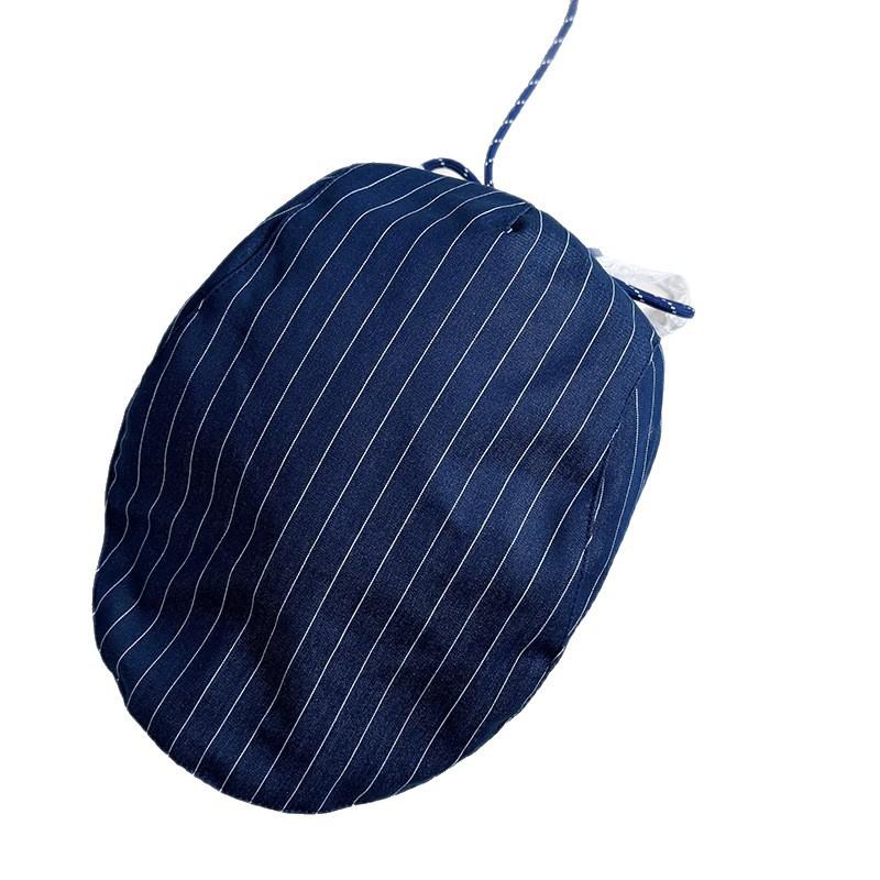 Lace Ribbon Bow Striped Forward Hat Women's Spring and Autumn Retro Literary All Match Face Showing Small Beret Hat Trend