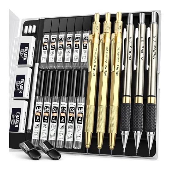 Nicpro Gold Art mehānisko zīmuļu komplekts