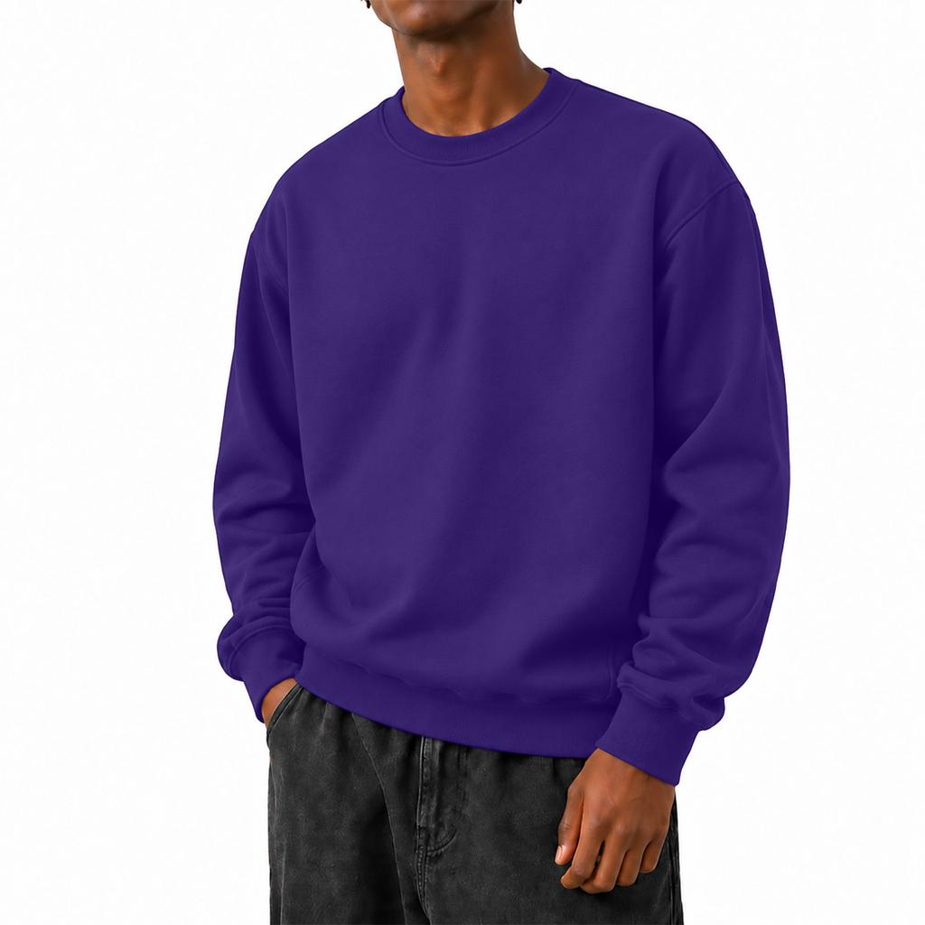 Herren Farbe Lässiger Lockerer Pullover Sweatshirt