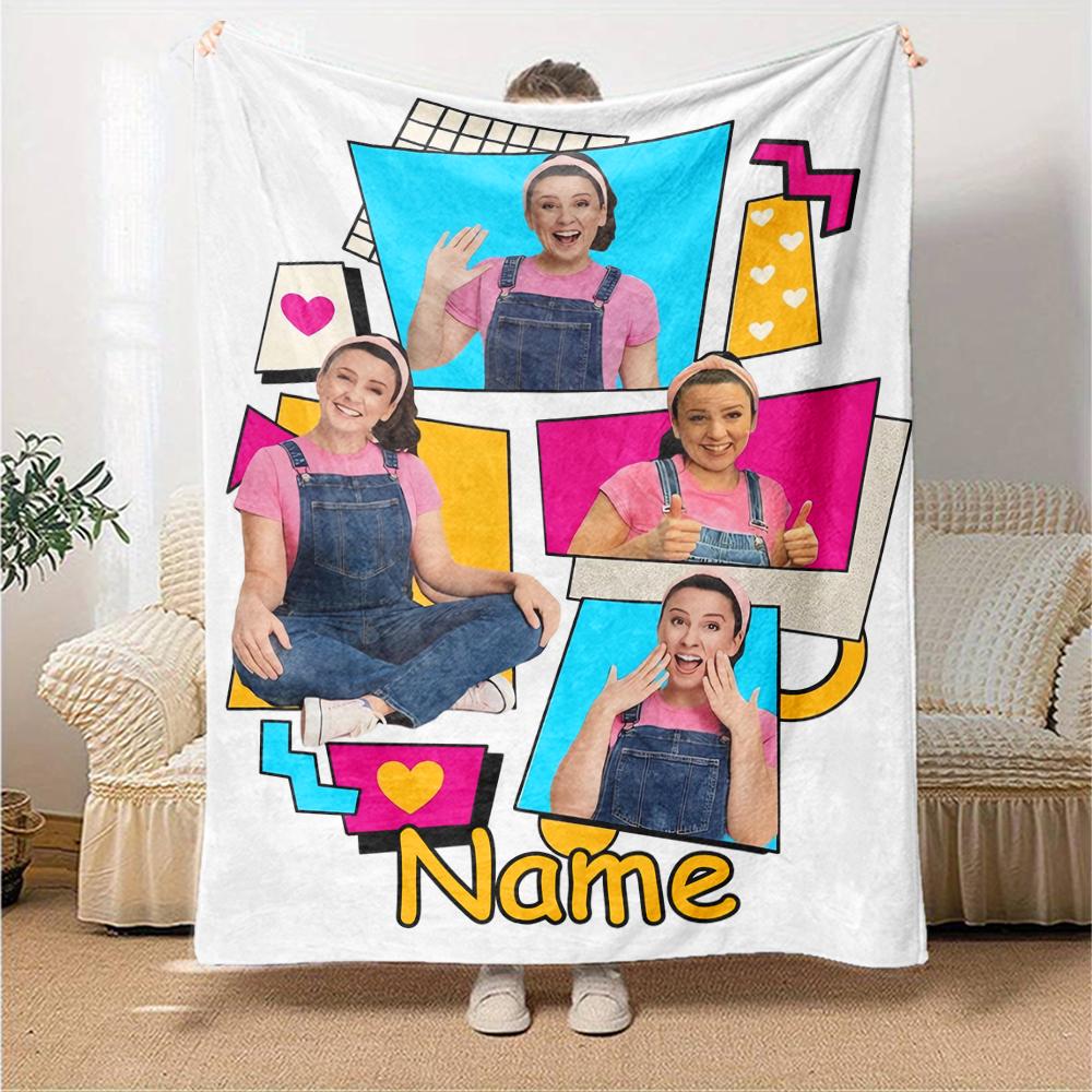 Custom Name Ms. Rachel Theme Printed Blanket - Perfect for Couch, Bed, Travel & Outdoor Use | Machine Washable, Cozy & Durable.