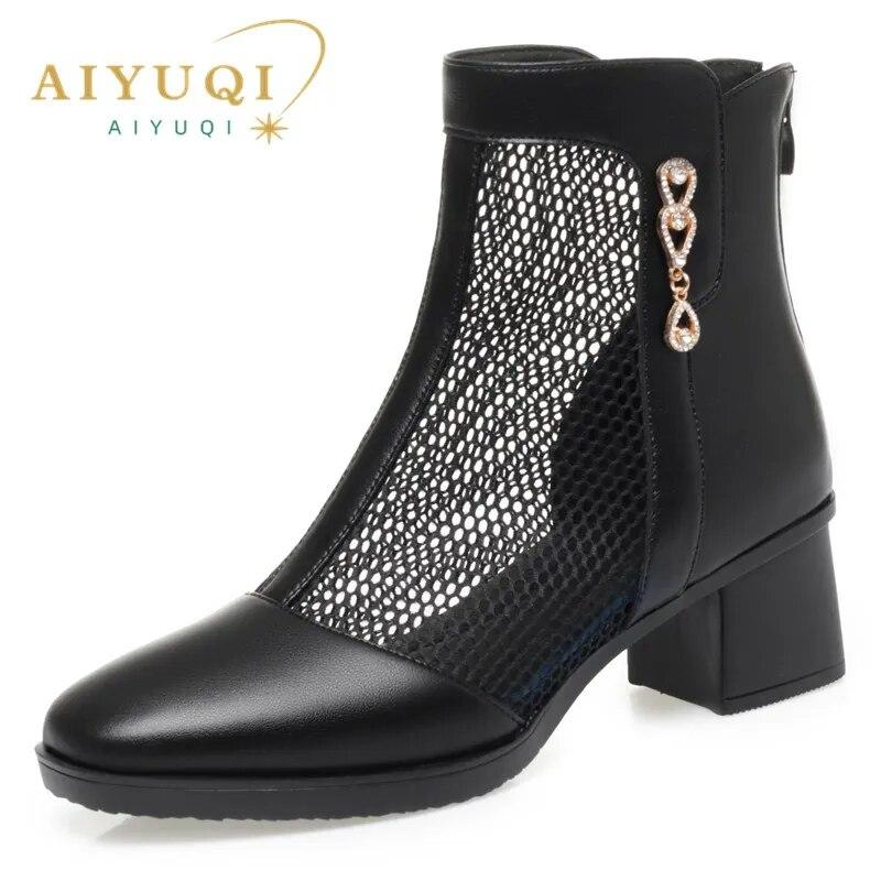 

Женские летние сапоги. Весенние повседневные женские сетчатые сапоги. Женские сетчатые сапоги в британском стиле. 42 чёрный