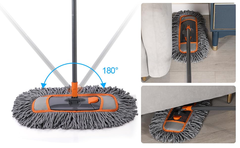 CLEANHOME Floor For Dry and Wet 360 Degree Extendable For Wiping and Cleaning No Cotton Cloth Mop, Mop, Flooring, Rotation, 113-141cm, Floors,