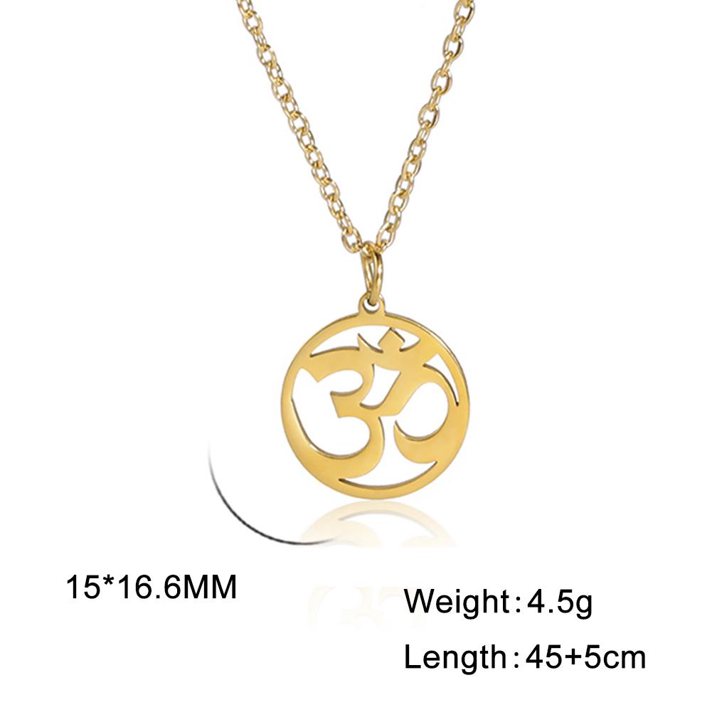 Dawapara Indien Tamil Om Symbol mit Dreizack Anhänger Edelstahl Halskette Om Shiva Symbol Yoga Vintage Talisman Schmuck