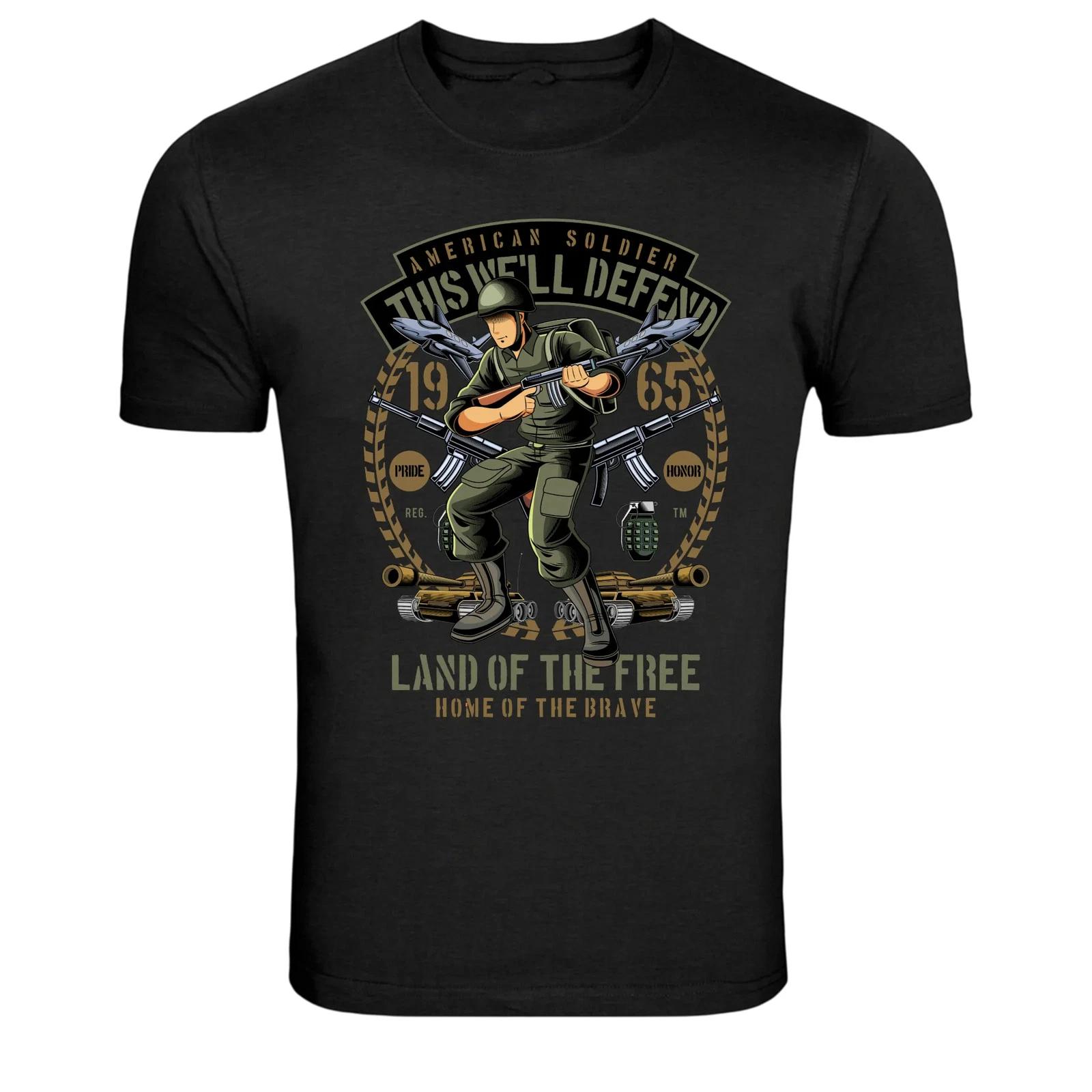 American Soldier Land of the Free Home of the Brave T-Shirt 4XL
