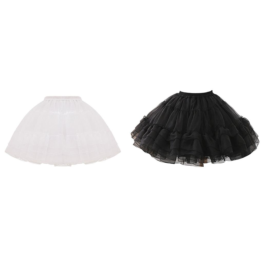 A-line Petticoat Crinoline Slips Wedding Accessories Short Tutu Skirt 50s Vintage Puffy Underskirt Multi Layers 17 Inch