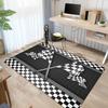 Racing Flag Theme Carpet Crystal Velvet, Decorate Your Living Room with Soft and Washable Carpet - Suitable for Outdoor,