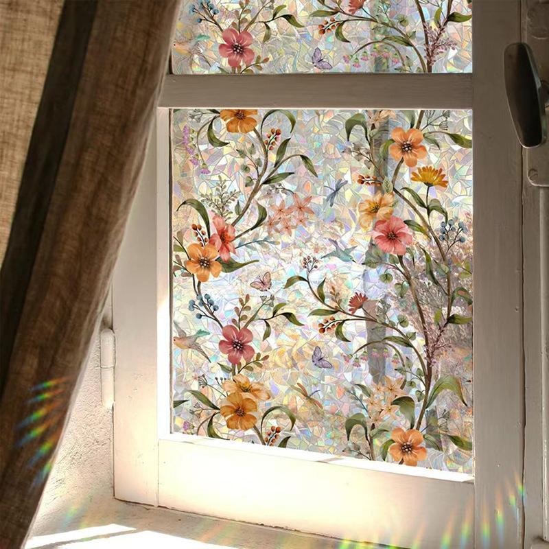 1PC PVC Aesthetic Natural Fit Showcase Moisture-proof Balcony Glass Waterproof Bedroom Window Sticker Bathroom Long-lasting