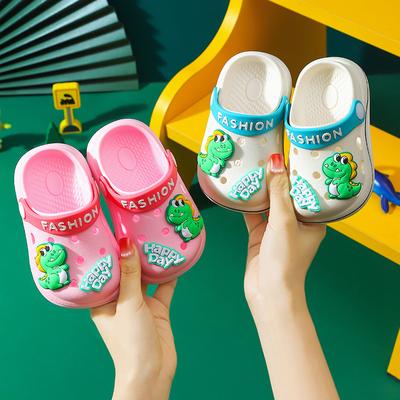 Children's Hole Shoes Baby Cartoon Boy Dinosaur Girl Cute Anti -skid Head Shoes Soft Sole Sand Slippers Summer
