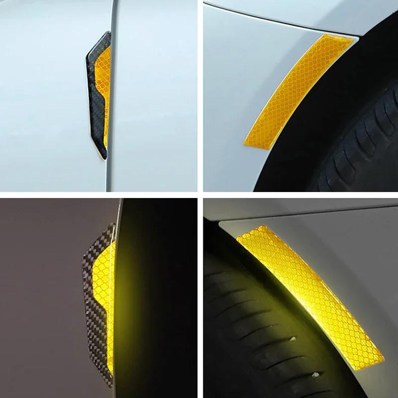 Car Door Anti-Collision Universal 4PCS  Strip Body Stickers Reflective Warning Stickers Decorative Scratch-Resistant Modified