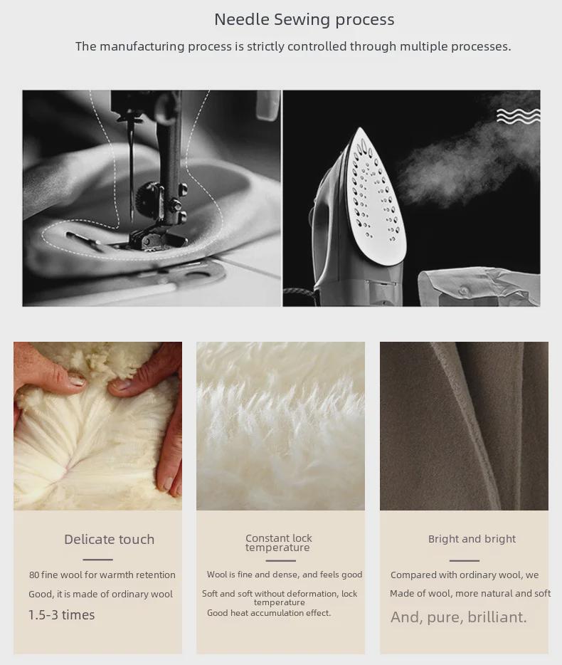 Damen Kaschmir-Mantel mittellang, doppelseitig, lockere Passform, knielang, High-End Winterstil 2024, große Größen verfügbar.