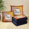Custom Cartoon Plush Throw Pillow Blanket with Fleece Lining