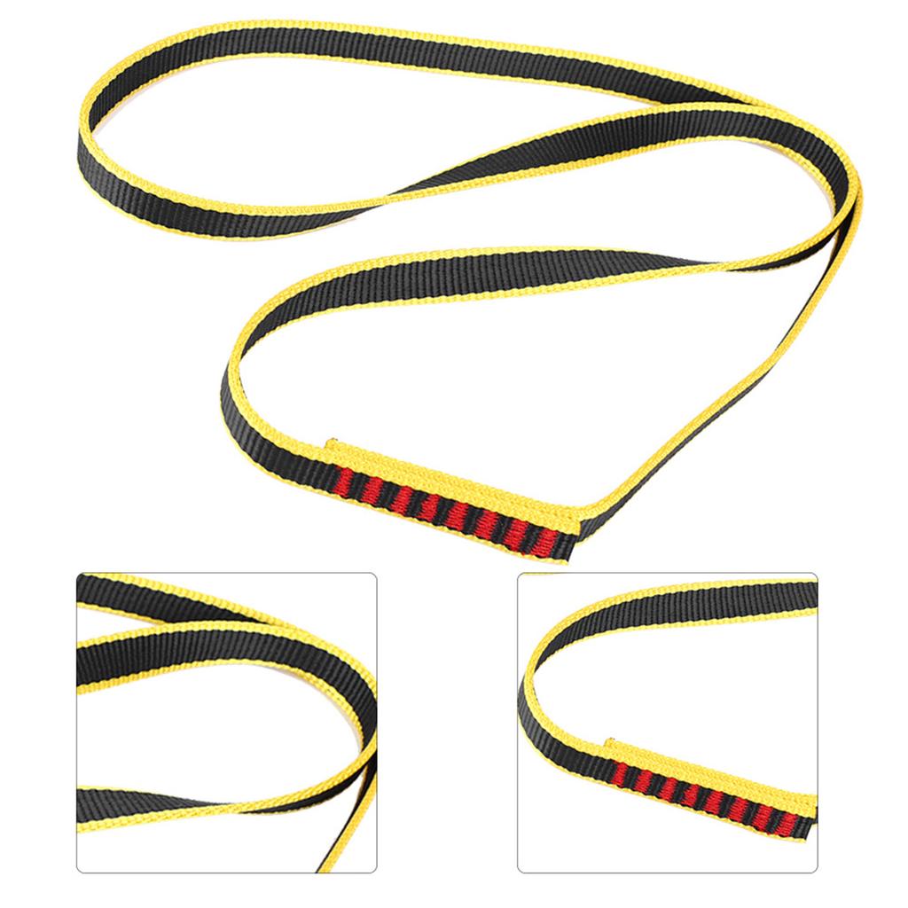 Outdoor Climbing Load Bearing Flat Belt Strap Safety Mountaineering Rope(120*1.6cm)