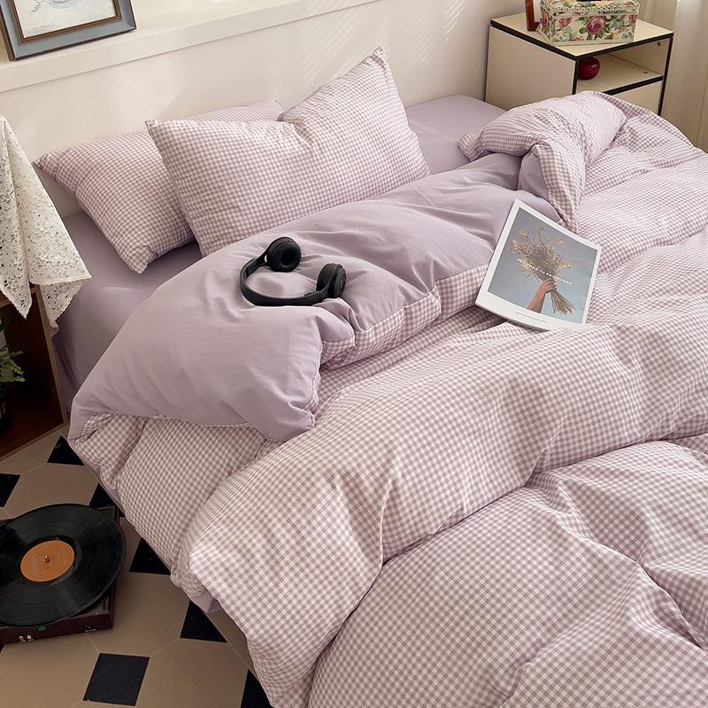 Ins Pink Flowers Bedding Set Flat Bed Sheet Duvet Cover Twin Full Queen Nordic Bed Linen Boy Girl Bedding Sets Floral Princess