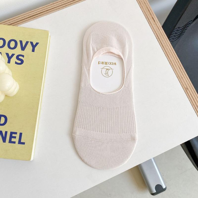 

Женские весенне-летние тонкие невидимые силиконовые нескользящие носки-следки из хлопка, дышащие и впитывающие пот 1 pair светло-розовый