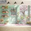 2D Easter Shop Backdrop - Pastel Bicycle Photography Background for Party