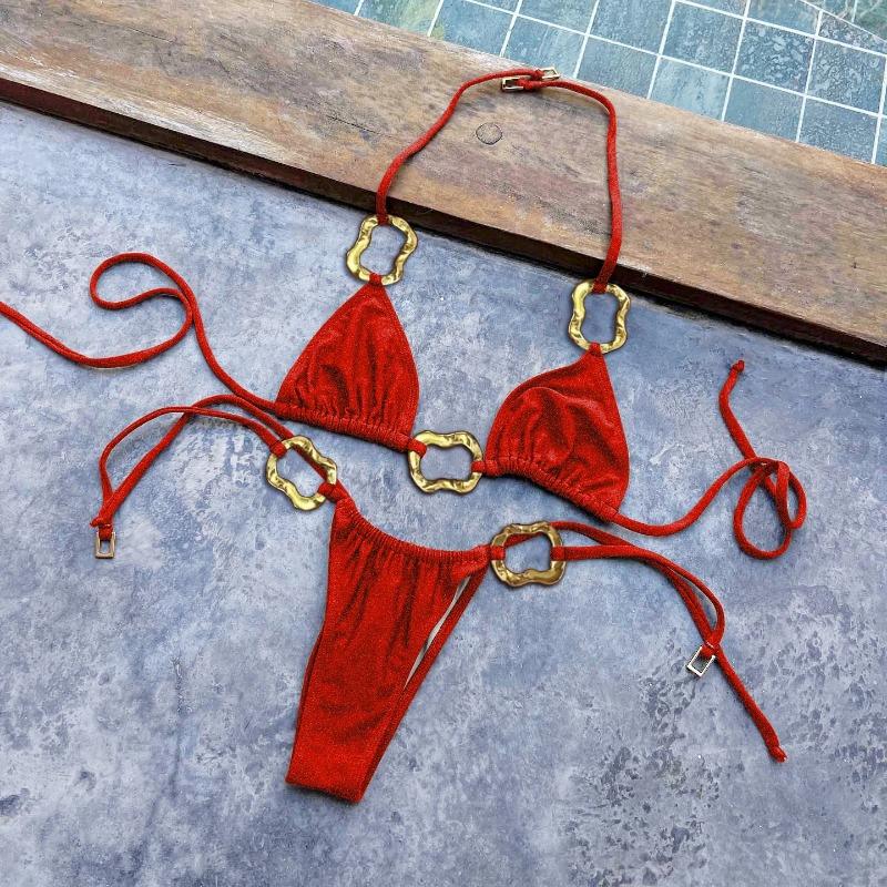 

Hollowen цельный купальник сексуальный женский купальник 2025 бикини с высокой посадкой женский бикини блестящие купальники боди купальный костюм пляжная одежда XL