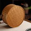 Bamboo Woven Fruit & Pastry Basket: Retro Distressed Storage for Tea Room or Home