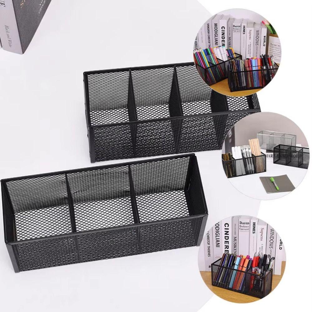 Modern Desk Display Holder Metal Pen Storage Box Multifunctional Pencil Holder School Supplies