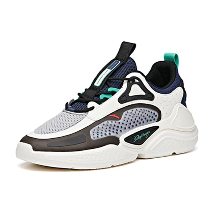 Anta Life Collection Synthetic Leather Cushioning Slip Resistant Abrasion Resistant Breathable Low top Casual Shoes 112038859-2