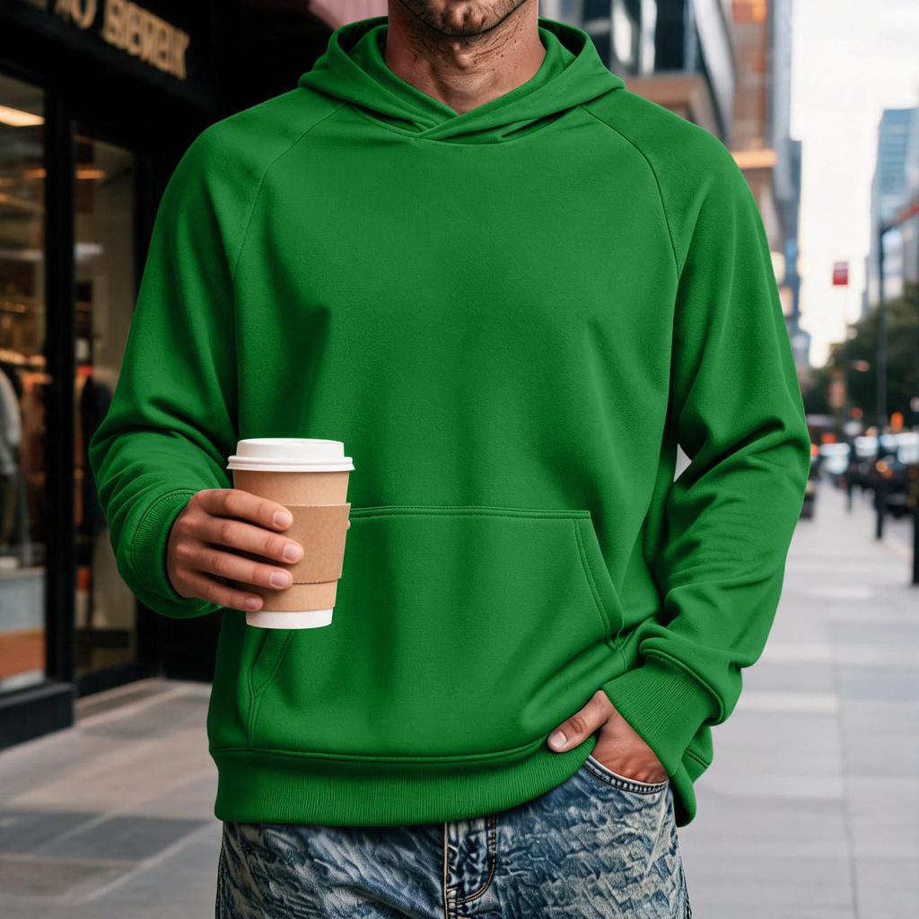 Men's Raglan Hoodie with Pocket - Long Sleeve Casual Pullover
