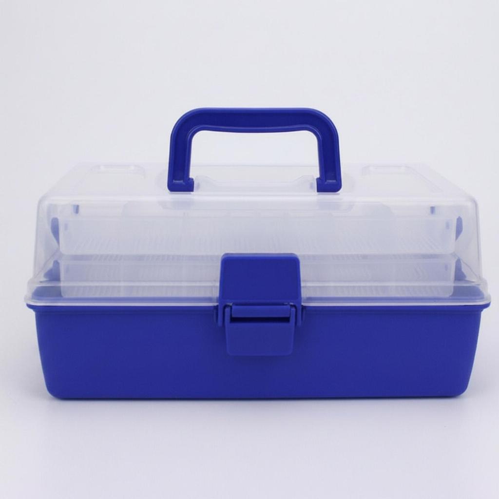 Three-Tier Fishing Tackle Box Outdoor Portable Organizer with Handle