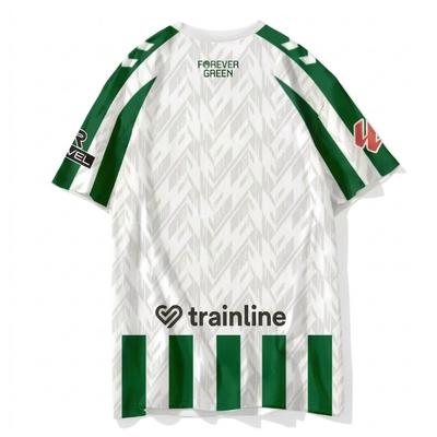 2026 Herren Grün Weiß Gestreiftes Fußballtrikot Kurzarm Schnelltrocknend Fußballhemd Atmungsaktives Sport-T-Shirt Team Trainingseinheit