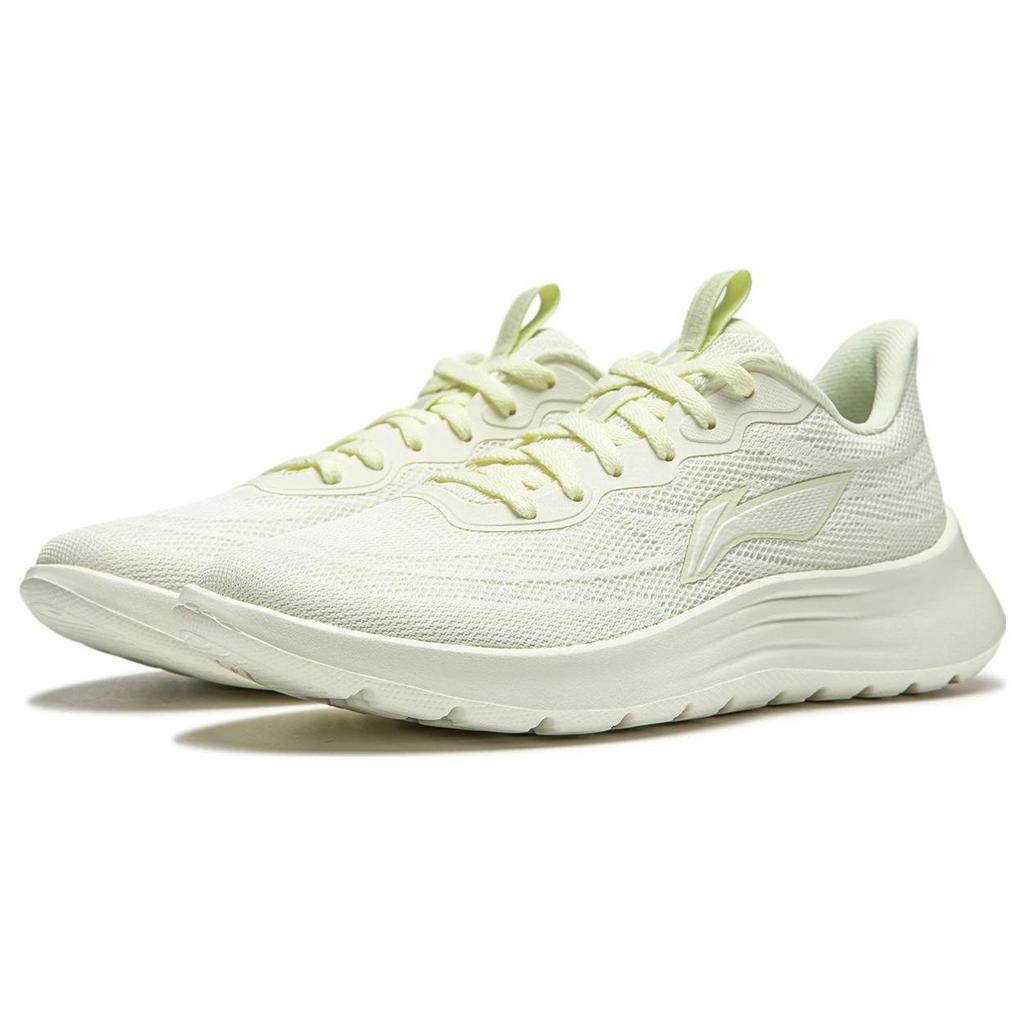 Li-Ning Lightweight Soft Elastic Casual Running Shoes Women Sneakers Cream-White ARSU022-4
