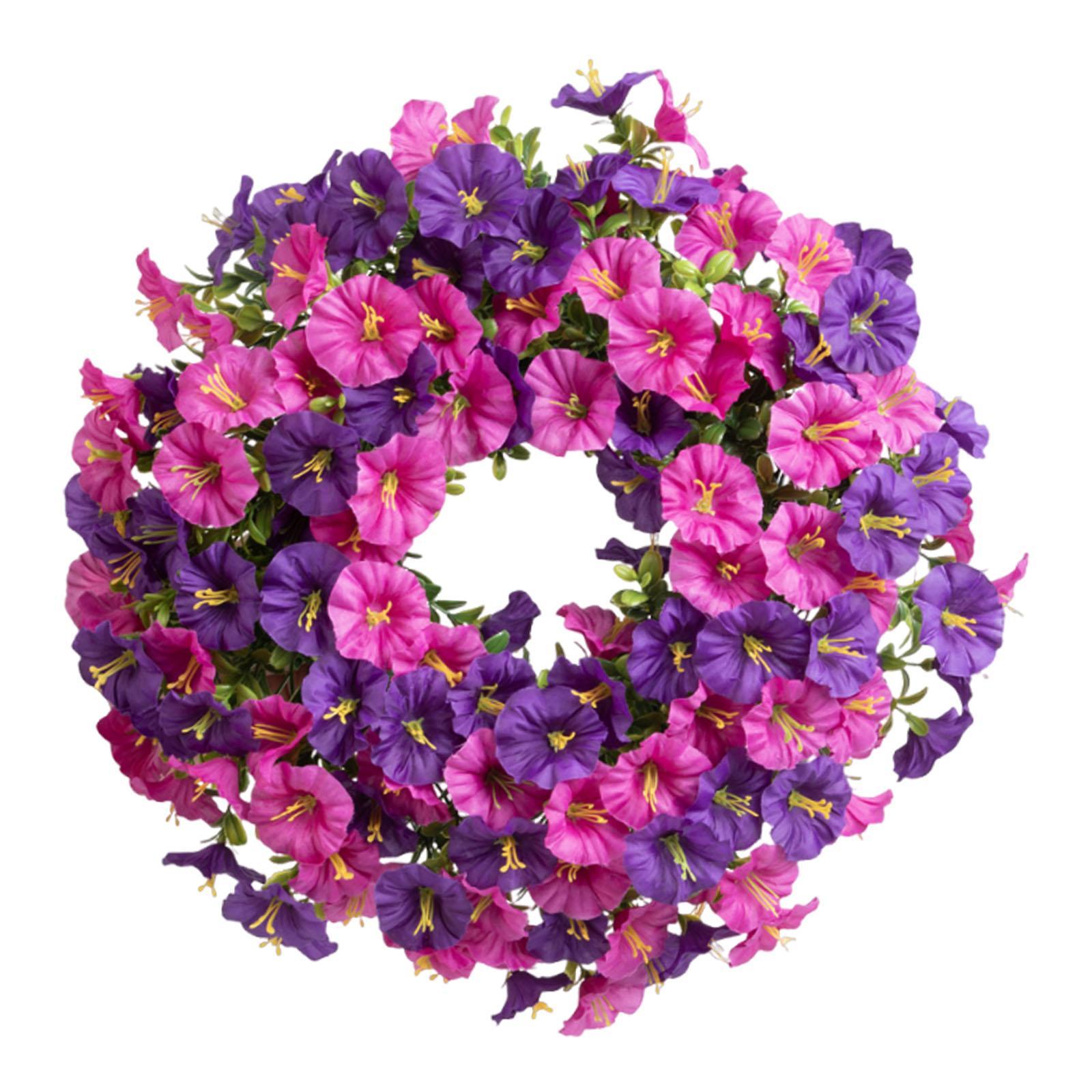 

Artificial Wreath Sturdy for Front Door Living Rooms Bedrooms Indoor Porches Party 20 inch Multipurpose Wall Hanging Ornament фіолетовий